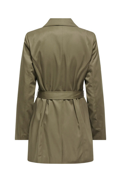 ONLY Kadın Düğmeli Kemerli Kruvaze Kahverengi Trençkot - 15191821