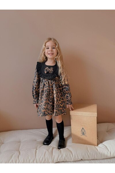 WİKİBOOM Leopar Fiyonk Elbise