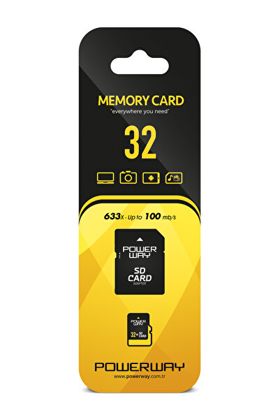 POWERWAY 32 GB Memory Card Adapter Included