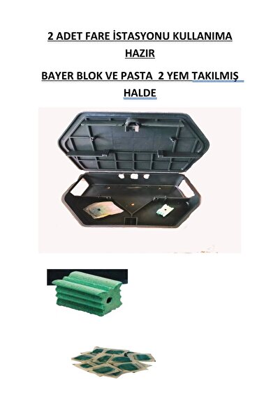 Bayer Fare İstasyonu 2 Adet Pasta Blok Yemi Takılmış Kullanıma Hazır