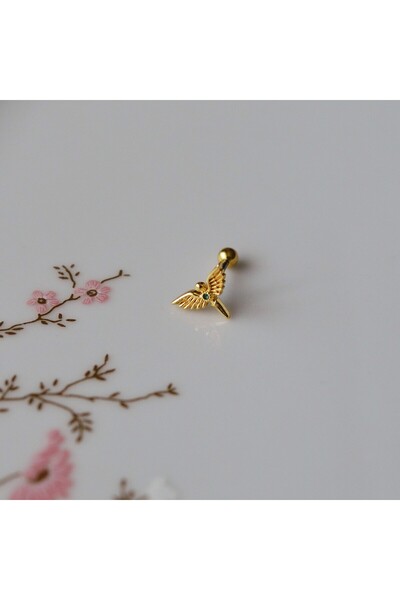 Heppii Anka Kuşu Helix Piercing Kıkırdak Cerrahi Çelik Gold Renk