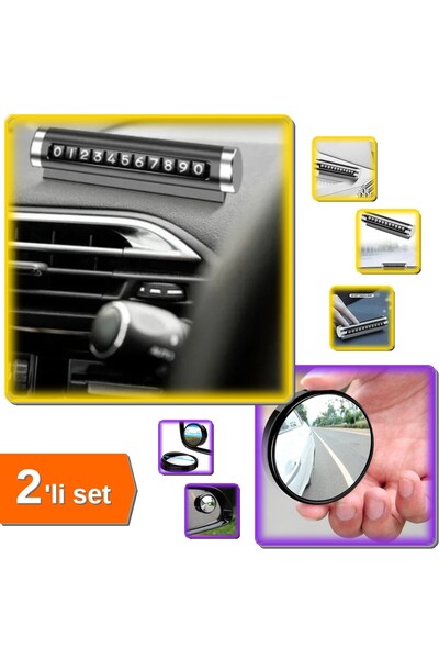 HerEveOyuncak Geniş Açılı Araç Kör Nokta Dikiz Aynası 1 Çift ve Alüminyum Ara...