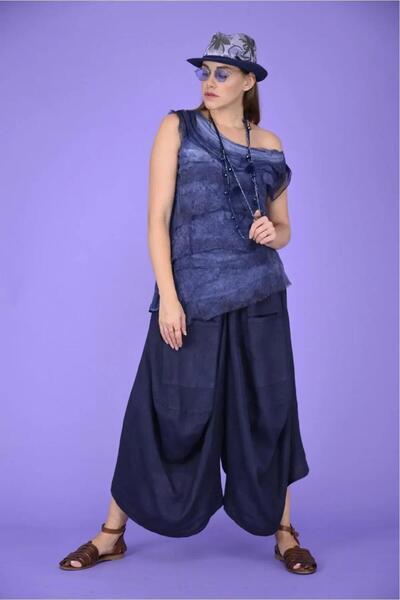 Bohem Stil İtalyan Cepli Keten Şalvar Pantolon (36-48 BEDEN ARASI)