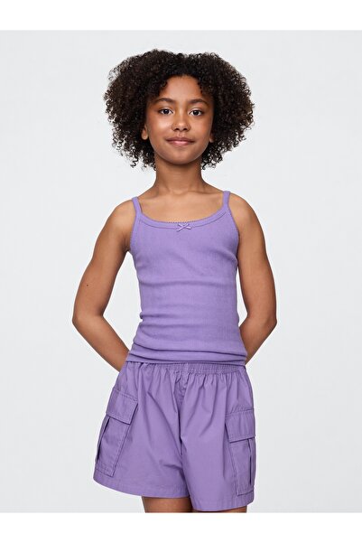 GAP Kız Çocuk Mor Pointelle Fitilli Cami Bluz