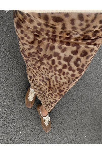 Linich&Co Leopard Pattern Double Layer Tulle Stretchy Long Skirt