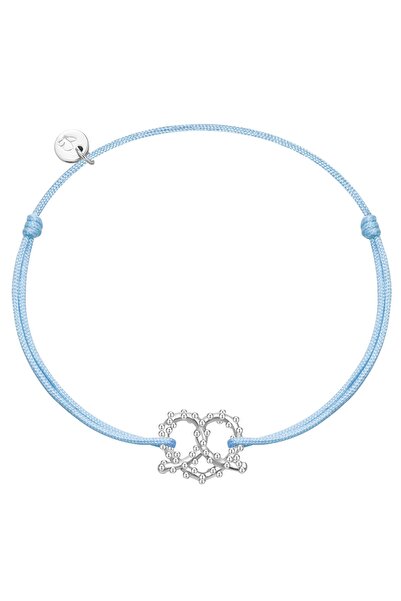 Glanzstücke München Textilarmband Armband Sterling Silber Textil (hellblau)