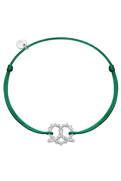 Glanzstücke München Textilarmband Armband Sterling Silber Textil (grün)