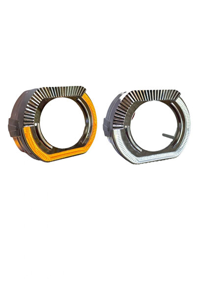 EKT 2.5 İNÇ DÜZ Bİ XENON MERCEK J MODEL TURUNCU BEYAZ SİNYALLİ ANGELLİ KAPAK SET