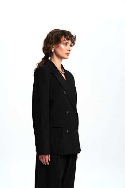 MAI STUDIOS CO. Pruhované černé blejzry Bianda