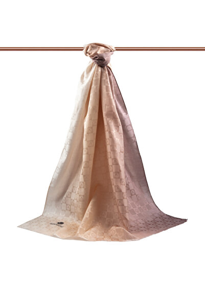 Vissona 57% حرير 43% قطن شال ملون كريمي متدرج - 70x190 نوع الخياطة خياطة إيطالية