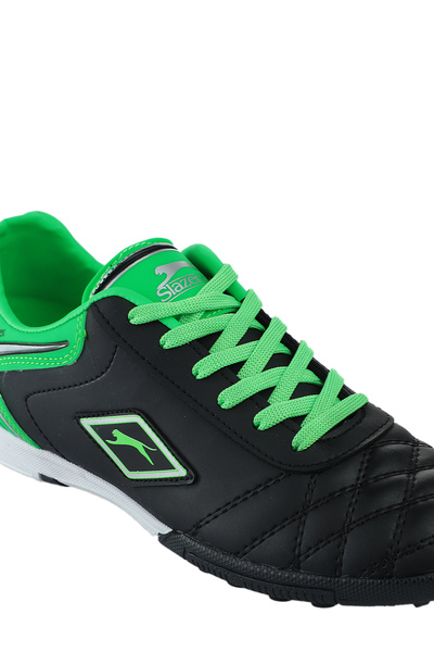Slazenger HUGO HS Erkek Halı Saha Siyah / Yeşil Futbol Ayakkabısı