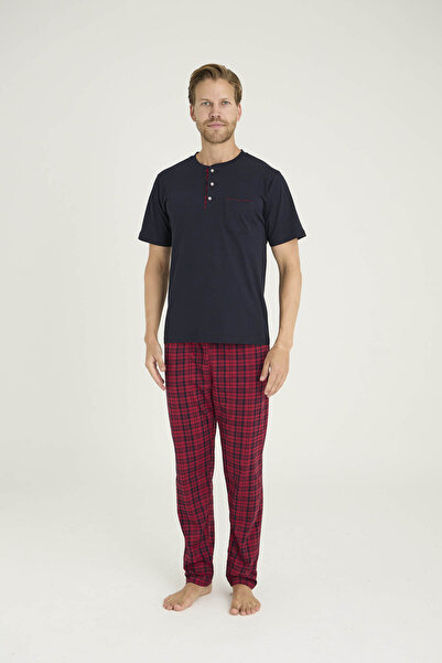 KLY Ανδρικό κοστούμι πιτζάμα με μεσαίο γιακά Άνετο ύπνο