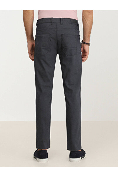 Kip Lacivert Dokuma Slim Fit Casual Pamuk Karışımlı Pantolon