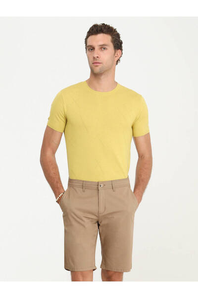 Kip Hardal Bisiklet Yaka Jakarlı Triko