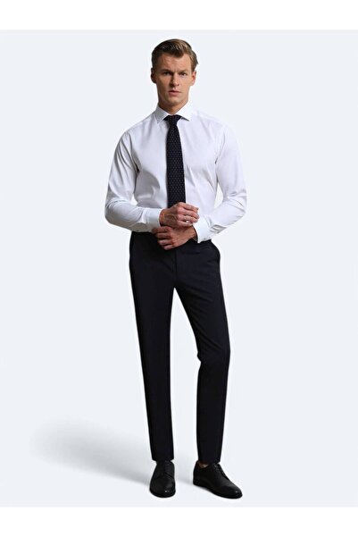 Kip Сині прямі штани Slim Fit з класичної вовняної суміші