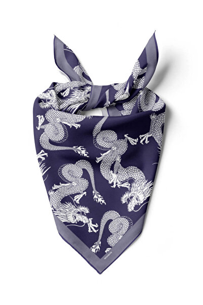 Modabutik A51 Kadın Lacivert Aslan Desenli