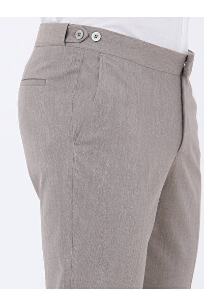 Kip Deve Tüyü Düz Dokuma Fitted Fit Klasik Pantolon