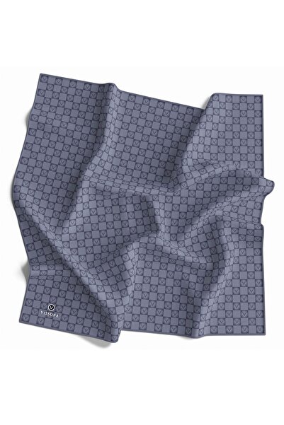 Vissona 57% ШОВК 43% ВІСКОЗА Твіл Шовк з монограмою Сірий колір 90x90 Шарф Спосіб пошиття: Ручне шиття
