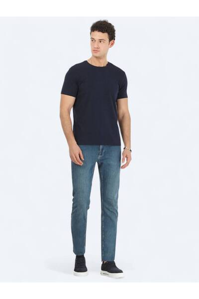 Kip Синій велосипедний комір бавовняна суміш футболка