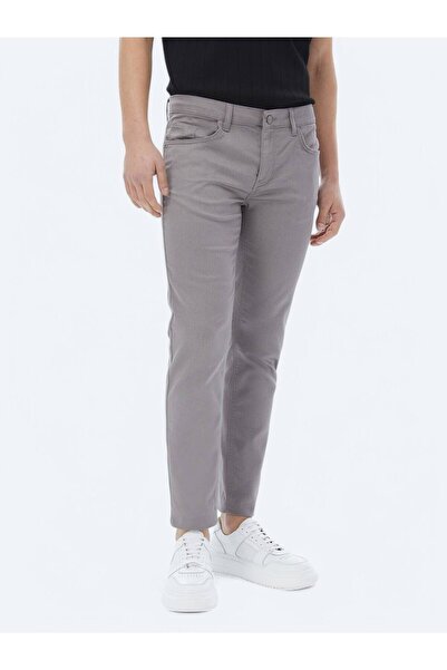Kip Gray Slim Fit Casual Cotton Blend Pants