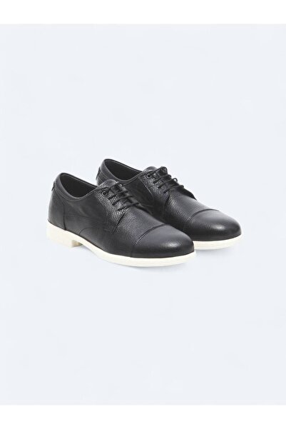 Kip Black Leather Smart Casual Shoes