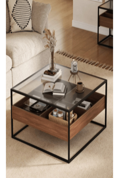 Crestj Single side table with an elegant and attractive design, size 80 * 80 cm