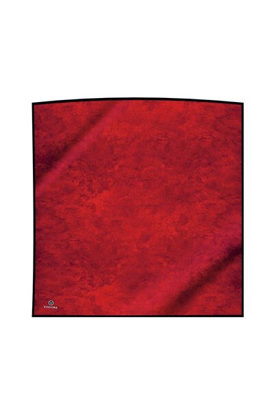 Vissona 57% silk 43% viscose twill silk texture patterned red color 90x90 scarf sewing method: hand sewing