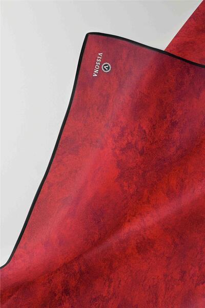 Vissona 57% silk 43% viscose twill silk texture patterned red color 90x90 scarf sewing method: hand sewing