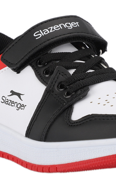 Slazenger PRINCE I Unisex Çocuk Cırt Cırtlı Beyaz / Siyah / Kırmızı Günlük Spor Ayakkabısı