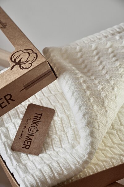 Bursa Trikomer بطانية أطفال محبوكة يدويًا لحديثي الولادة مع صندوق خاص