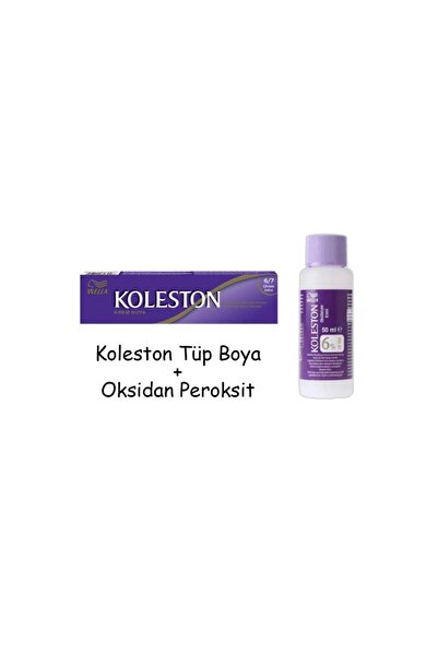Wella Koleston Tüp Boya 50 ml - 6.7 Çikolata Kahve + 20 Vol Oksidan Peroksit