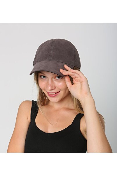 FELLMENS Antrasit Nubuk Süet Unisex Kep Şapka