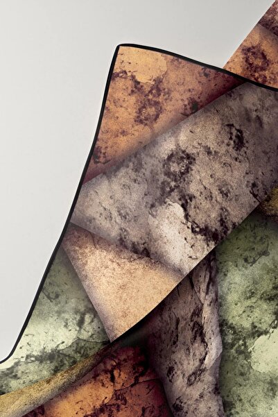 Vissona 57% Silk 43% Viscose Twill Silk Textured and Geometric Patterned Khaki - Beige Colored 90X90 Scarf Sewing Shape