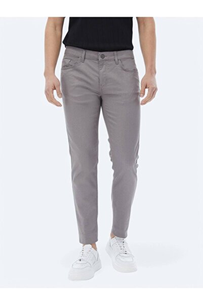 Kip Γκρι Slim Fit Casual Βαμβακερό Παντελόνι