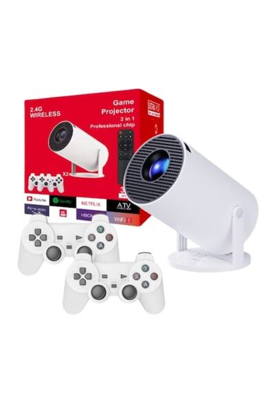 VSM 4K Smart Projector with Game Console, Android TV 11, WiFi, Bluetooth, 130-inch Projection