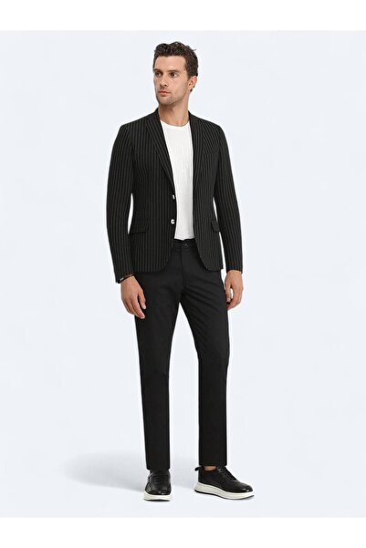 Kip Чорний смугастий жакет приталеного крою