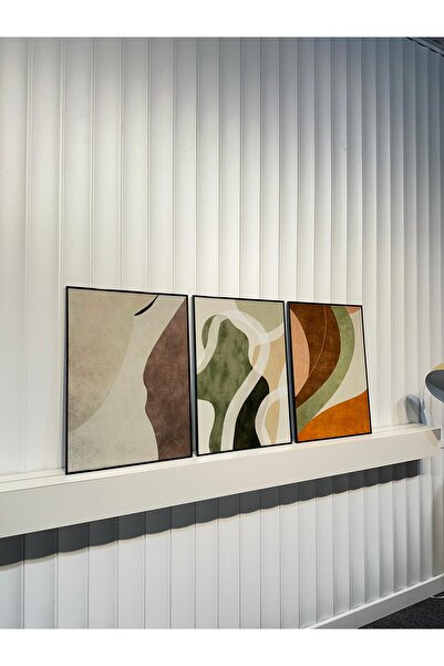 Tablomtr Digital Printed Metal Framed Glass 3-Piece Decorative Table -Verde Fluent