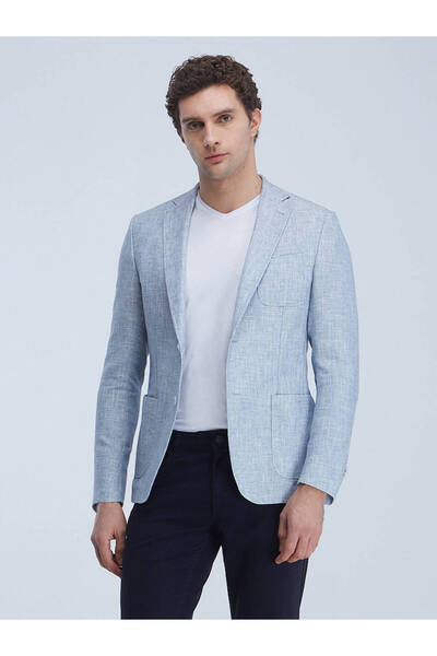 Kip Μπλε μπουφάν Micro Regular Fit από βαμβακερό μείγμα