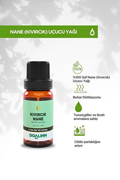 Doalinn Kıvırcık Nane (Bahçe Nanesi) Uçucu Yağı (Mentha spicata) 10 ml.