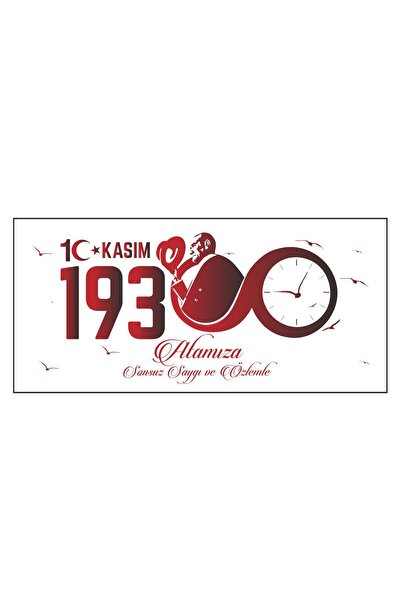 Göktuğ Hediyelik 10 Kasım Atatürk Anma Afişi 100x50 cm | Okul Branda Dijital Baskı