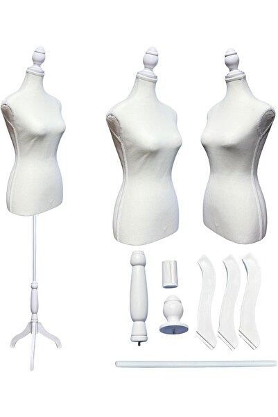 Silly fish مانيكان خياطة نسائي قابل للتعديل مع جذع من الفوم وحامل ثلاثي القوا...