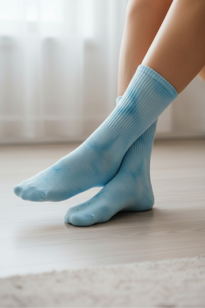 AKSU ÇORAP Distressed Blue Batik Socket Sports Socks