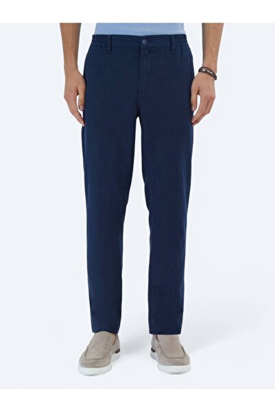 Kip Lacivert Dokuma Jogging Fit Casual Pamuk Karışımlı Pantolon