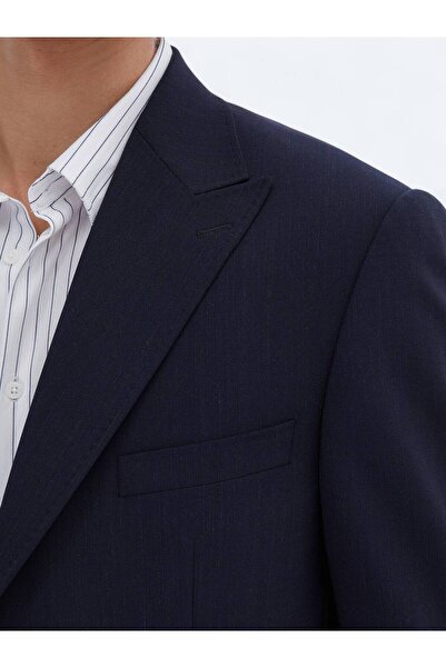 Kip Lacivert Mikro Modern Fit Çevre Dostu Yün Karışımlı Takım Elbise