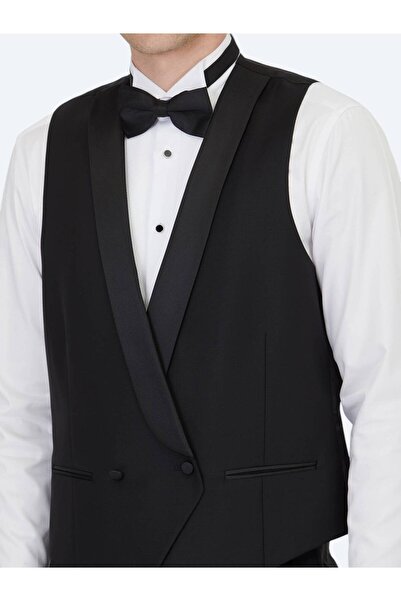 Kip Чорний Slim Fit Шальовий комір Класичний жилет