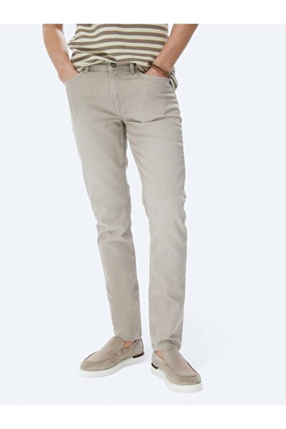 Kip Каки панталон Slim Fit от деним и памучна смес