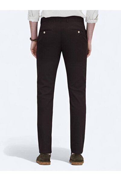 Kip Kahverengi Dokuma Regular Fit Casual Pamuk Karışımlı Pantolon