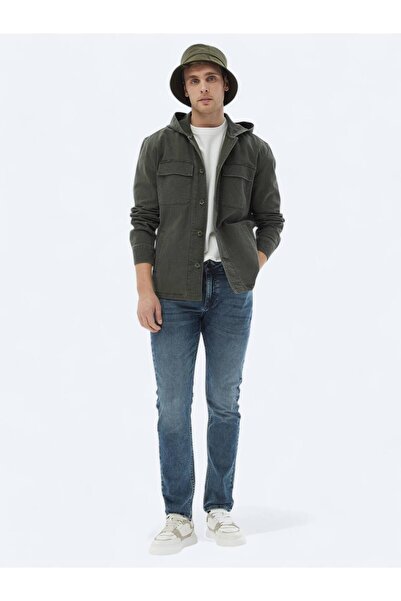 Kip Χακί Oversize Μπλουζάκι από βαμβακερό μείγμα με ίσιο κόψιμο