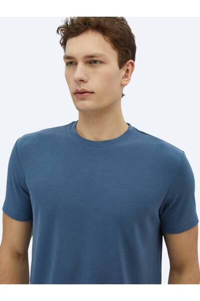 Kip Μπλουζάκι Indigo Plain Crew Neck