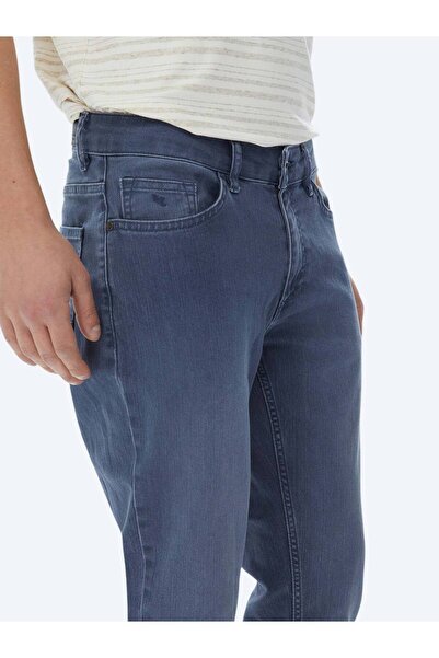Kip Lacivert Slim Fit Denim Pamuk Karışımlı Pantolon